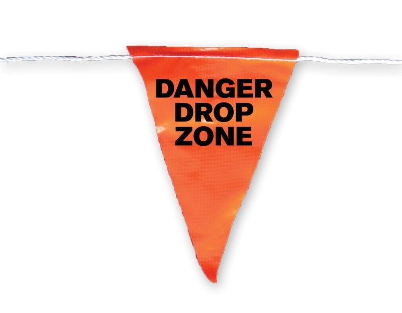 Bunting Safety Flags on Rope - Drop Zone